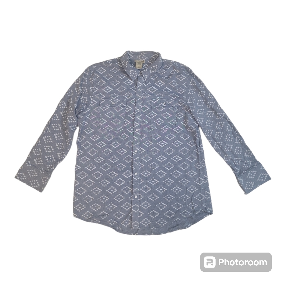 Scandia Woods Native Western Cowboy Pearl‎ Snap Button Up Mens Shirt XL